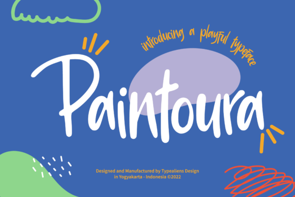 Paintoura: A Playful Display Font for Crafters and Product Creators